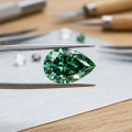 Deep Grass, Green Water Droplets, Moissanite-0-2