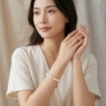 wholesale 925 Sterling Silver Elegant Pearl Bracelet with Sterling  Accent-0-3