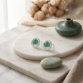 wholesale 925 Sterling Silver Elegant Green Gemstone Ring With Cz Accents In  Setting-0-1