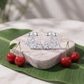 wholesale 925 Sterling Silver Cherry Leaf Moissanite Stud Earrings For Women-0-2