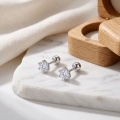 wholesale 925 Sterling Silver Elegant Star-shaped Crystal Stud Earrings With Secure Screw Closure-0-1