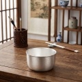 wholesale 999 Pure Silver Hand-hammered Silver Tone Stainless Steel Deep Serving And Mixing Bowl - Handicraft-0-1