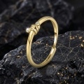 wholesale 925 Sterling Silver Elegant Gold Ring With Dual Cz Accents-0-1