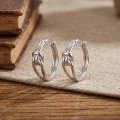 wholesale 925 Sterling Silver Love Knot Hoop Earrings For Women Polished Huggie Hoops-0-2
