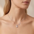 wholesale 925 Sterling Silver Butterfly Cushion Cut Moissanite Halo Pendant Necklace For Women-0-3