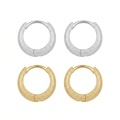 wholesale 925 Sterling Silver Textured  Hoop Earring with Hinge Closure-0-1