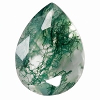 Aquatic Plant Agate Moss Agate Teardrop Shape-Size: 5*7 cm Shape: Teardrop