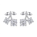 wholesale 925 Sterling Silver Cherry Leaf Moissanite Stud Earrings For Women-0-0