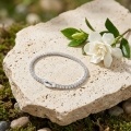 wholesale 925 Sterling Silver Elegant CZ-Encrusted  Bracelet with Classic Clasp Design-0-2