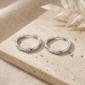 wholesale 925 Sterling Silver Elegant  Hoop Earring with CZ Accent-0-1