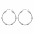 wholesale 925 Sterling Silver Elegant Sterling Silver Bamboo Style Textured Hoop Earrings for Women-0-0