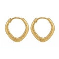 wholesale 925 Sterling Silver Elegant Organic Textured Metallic Hoop Earring with Sculptural Silhouette-0-0
