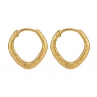 wholesale 925 Sterling Silver Elegant Organic Textured Metallic Hoop Earring with Sculptural Silhouette-undefined