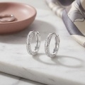 wholesale 925 Sterling Silver Cubic Zirconia Huggie Hoop Earrings For Women-0-3