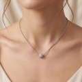 wholesale 925 Sterling Silver Moissanite Ball Pendant Necklace Braided Chain Jewelry For Women-0-1
