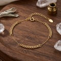 wholesale 925 Sterling Silver Elegant Gold-plated Sterling  Chain Link Bracelet With Adjustable Clasp-0-2