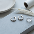 wholesale 925 Sterling Silver Wavy Textured Hoop Earrings For Women Men-0-3