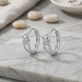 wholesale 925 Sterling Silver Love Knot Hoop Earrings For Women Polished Huggie Hoops-0-3