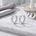 wholesale 925 Sterling Silver Elegant  Hoop Earring with CZ Accent-0-2