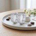 wholesale 925 Sterling Silver Chinese Ancient Coin Cubic Zirconia Hoop Earrings For Women-0-3