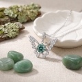 wholesale 925 Sterling Silver Butterfly Pendant Necklace With Round Blue Moissanite For Women-0-9
