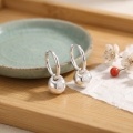 wholesale 925 Sterling Silver Fu Character Fortune Ball Dangle Drop Earrings For Women-0-1