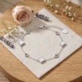 wholesale 925 Sterling Silver Elegant Sterling  Clover Charm Bracelet with Adjustable Chain Link Design-0-2
