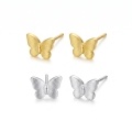 wholesale 925 Sterling Silver Gold Plated Butterfly Stud Earrings For Women Girls-0-1