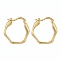 wholesale 925 Sterling Silver Handcrafted Textured S925 Sterling Silver Irregular Geometric Hoop Earring-0-0