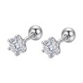wholesale 925 Sterling Silver Elegant Star-shaped Crystal Stud Earrings With Secure Screw Closure-0-0