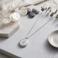 wholesale 925 Sterling Silver Round Moissanite Halo Pendant Necklace With Chain For Women-0-4