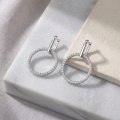 wholesale 925 Sterling Silver Elegant Circular CZ Accent Drop Earrings in  Tone-0-1