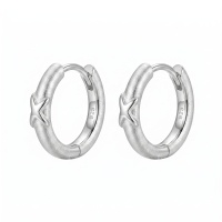 wholesale 925 Sterling Silver  Textured Hoop Earring with Turquoise Accent-undefined