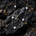 wholesale 925 Sterling Silver Elegant  Clover Pendant Necklace With Delicate Chain And Timeless Charm-0-2