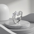 wholesale 925 Sterling Silver Marquise Cubic Zirconia Pave Adjustable Ring For Women-0-2