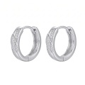 wholesale 925 Sterling Silver Elegant  Hoop Earring with CZ Accent-0-0