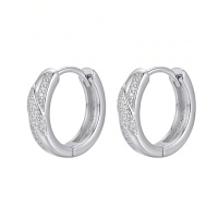 wholesale 925 Sterling Silver Elegant  Hoop Earring with CZ Accent-undefined