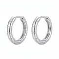 wholesale 925 Sterling Silver Bamboo Segment Hoop Earrings For Women Men-0-0