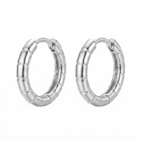 wholesale 925 Sterling Silver Bamboo Segment Hoop Earrings For Women Men-undefined