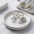 wholesale 925 Sterling Silver Elegant  Hoop Earrings with Dangling Round Crystal Charm-0-2