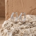 wholesale 925 Sterling Silver Love Knot Hoop Earrings For Women Polished Huggie Hoops-0-1