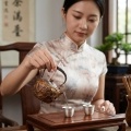 wholesale 999 Pure Silver Gold Plated Hammered Rock Texture Teapot Vintage Kettle-0-3