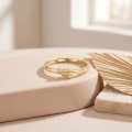 wholesale 925 Sterling Silver Elegant Gold Ring With Dual Cz Accents-0-2