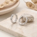 wholesale 925 Sterling Silver Wavy Textured Hoop Earrings For Women Men-0-2
