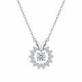wholesale 925 Sterling Silver Butterfly Moissanite Halo Pendant Necklace For Women-0-0
