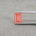 Colored Gemstone Cultured Padparadscha Emerald Cut-0-3