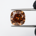 Coffee-colored Cushion-shaped Moissanite-0-2