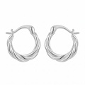 wholesale 925 Sterling Silver Twisted Hoop Earrings For Women Polished Finish-0-0
