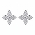 wholesale 925 Sterling Silver Moissanite Pave Flower Stud Earrings For Women-0-0