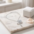 wholesale 925 Sterling Silver Beaded Cross Moissanite Pendant Necklace For Women-0-1